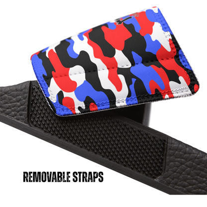 Youth Patriotic Camo Slides, Removable Strap Slides