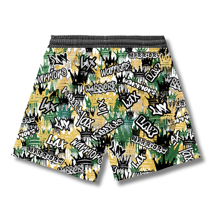 Adult TRYLAX Dripping Crowns Graffiti Mesh Shorts (with inner liner)