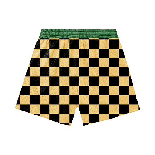 Adult TRYLAX Checkered Mesh Shorts (with inner liner)