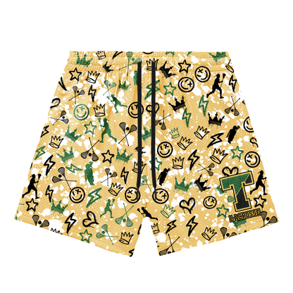 Adult TRYLAX Graffiti Paint Splatter Mesh Shorts - Girl's Edition (with inner liner)