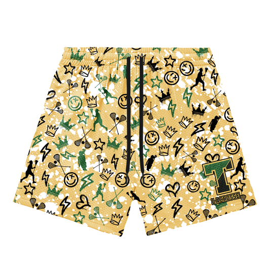 Adult TRYLAX Graffiti Paint Splatter Mesh Shorts - Girl's Edition (with inner liner)