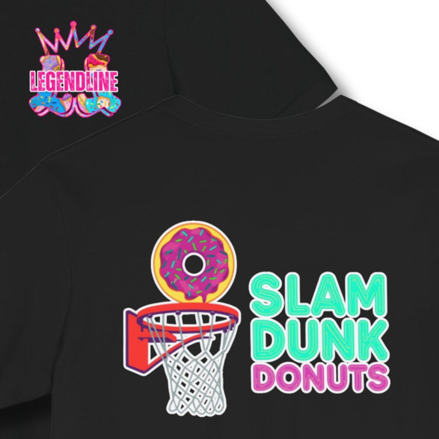 Adult "Slam Dunk Donuts" Basketball T-Shirt