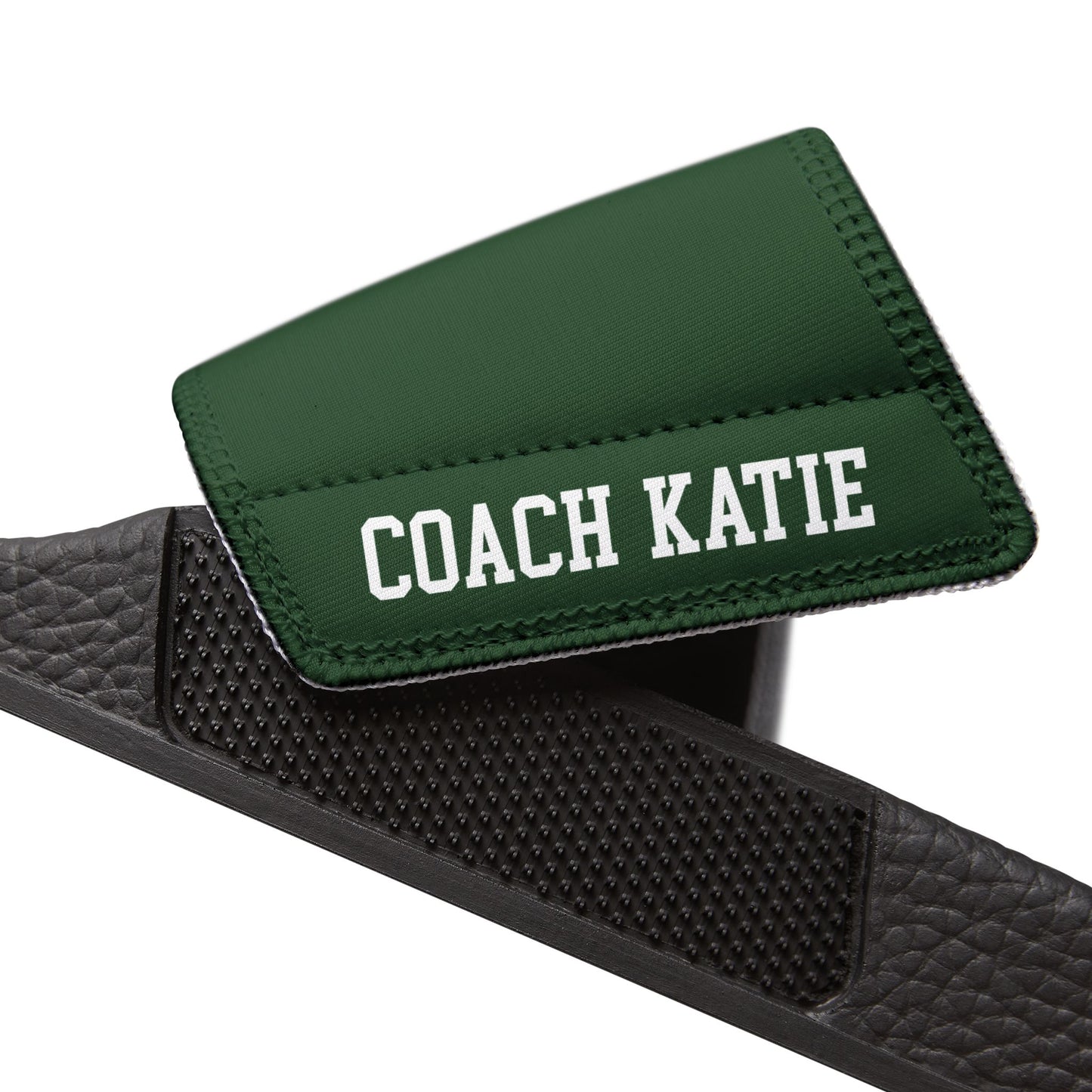 Women's TRYLAX Deco Brand Removable Strap Slides (Green, Personalized)