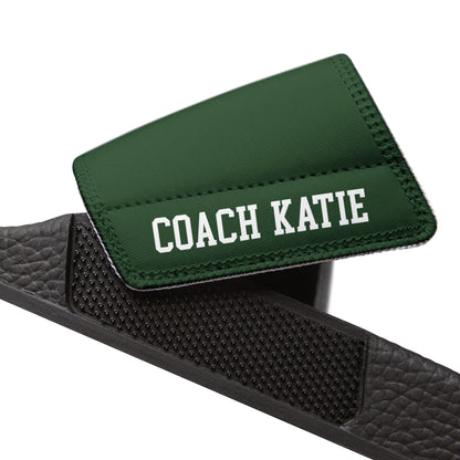 Women's TRYLAX Deco Brand Removable Strap Slides (Green, Personalized)
