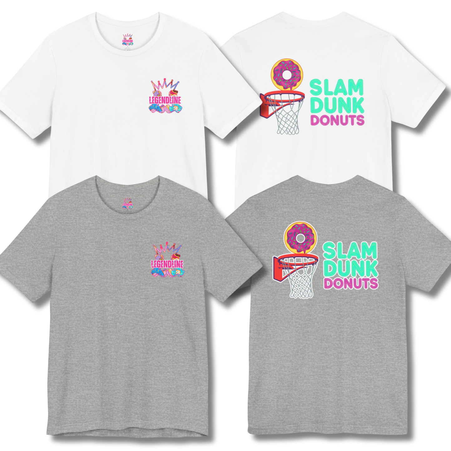 Adult "Slam Dunk Donuts" Basketball T-Shirt