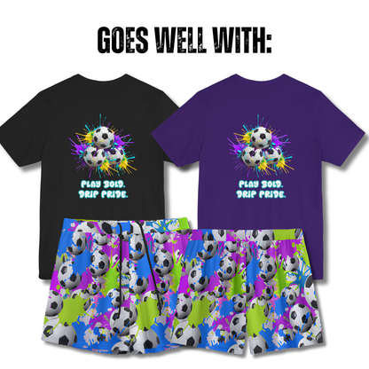 Women's Soccer Slides, Sandals, Paint Splash Design
