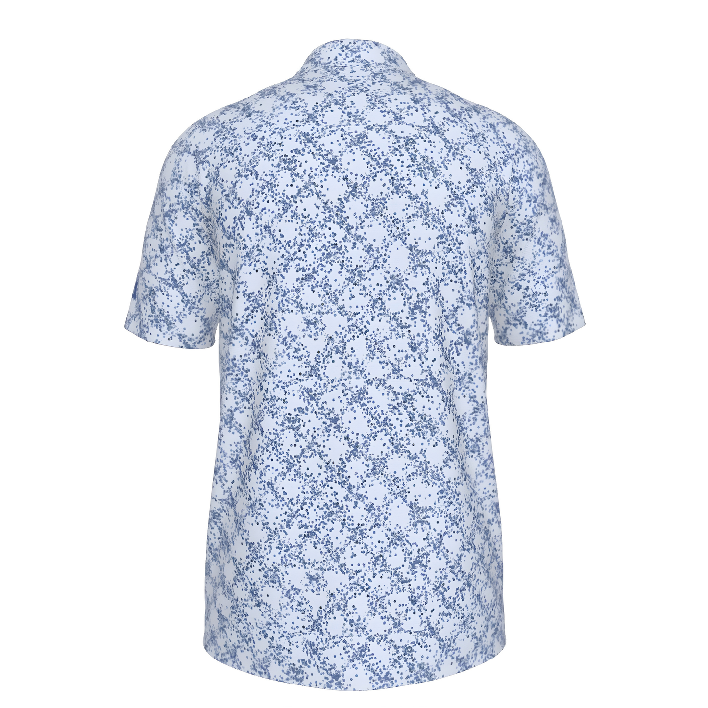Men's Blue Speckled UV Protection Casual Golf Shirt