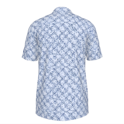 Men's Blue Speckled UV Protection Casual Golf Shirt