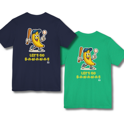 Adult Unisex Baseball Goes Bananas T-Shirt: Funny Graphic Tee