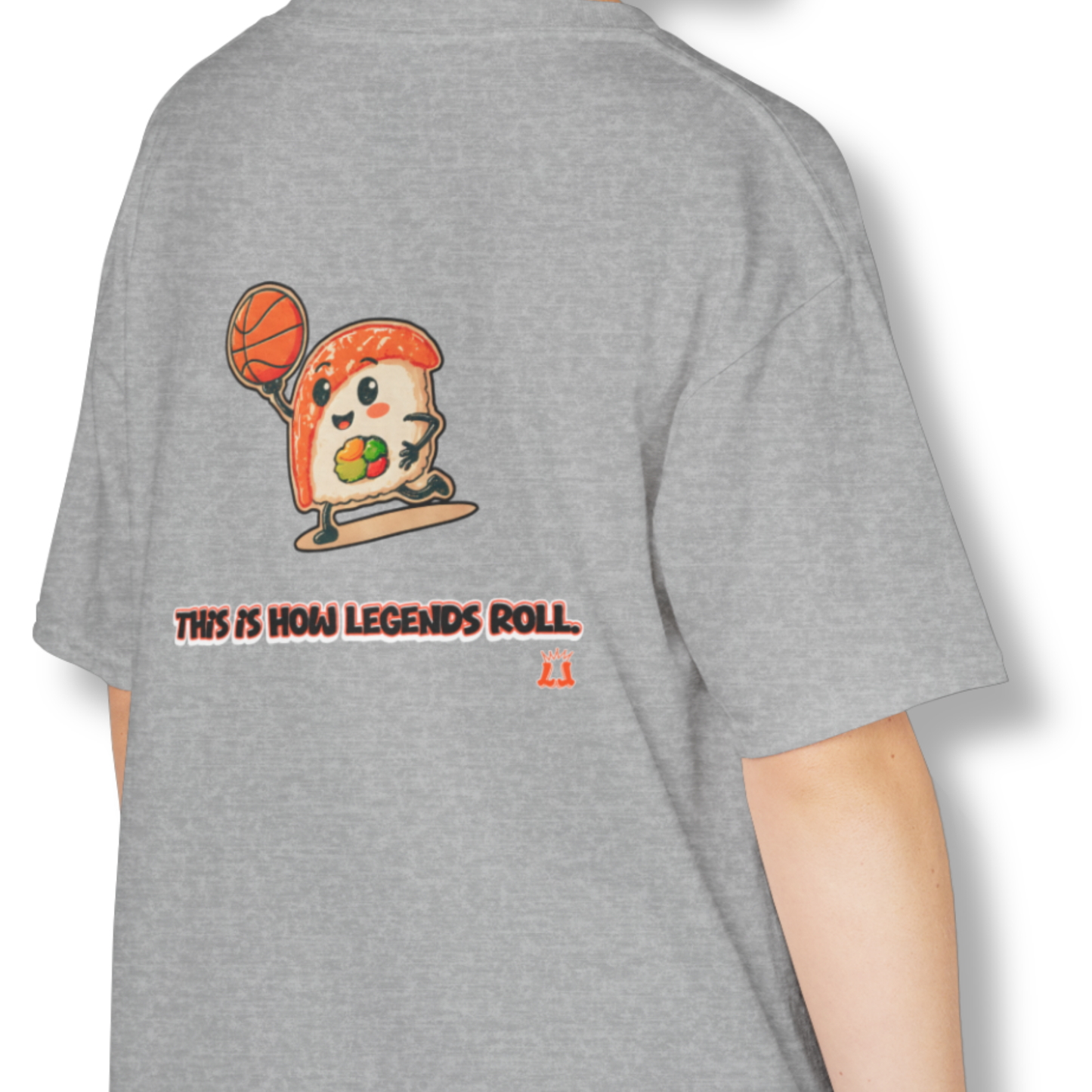 Youth Basketball Graphic T-Shirt, Sushi and Sports Lovers Gift