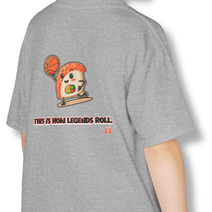 Youth Basketball Graphic T-Shirt, Sushi and Sports Lovers Gift