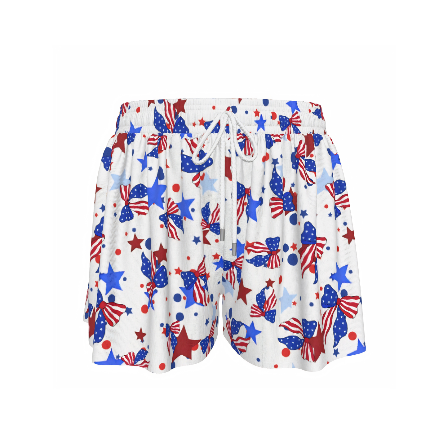 Girls Patriotic Coquette Design Butterfly Shorts, Youth Patriotic Apparel