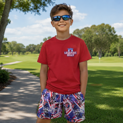 Kids Tee — "Par-Tee Patrol" Patriotic Golf Cart Graphic