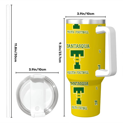 Travel Coffee Mug with Handle and Straw (40oz) (TYF, Yellow)