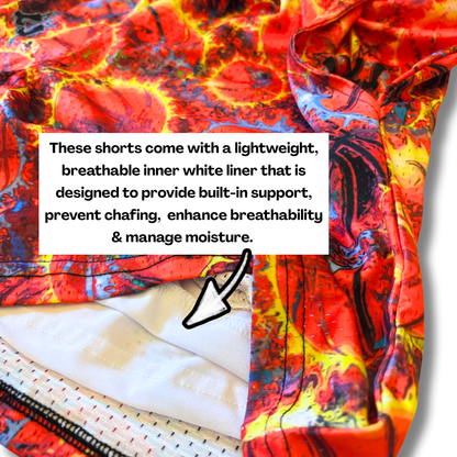 Adult "Basketball on Fire" Mesh Shorts (with inner liner)