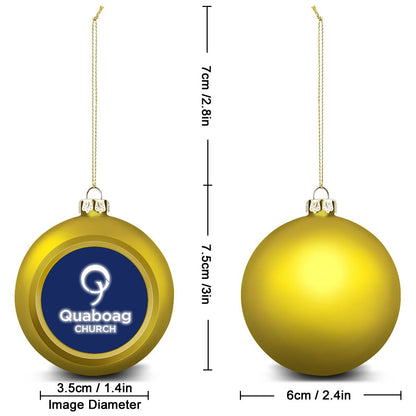 Quaboag Church Christmas Ball Ornaments - Gold and Red