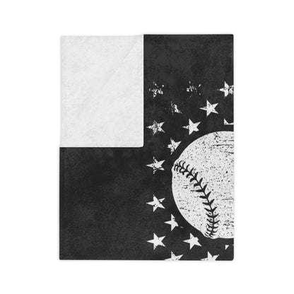 Quaboag Baseball Dad Flag Minky Plush Blanket