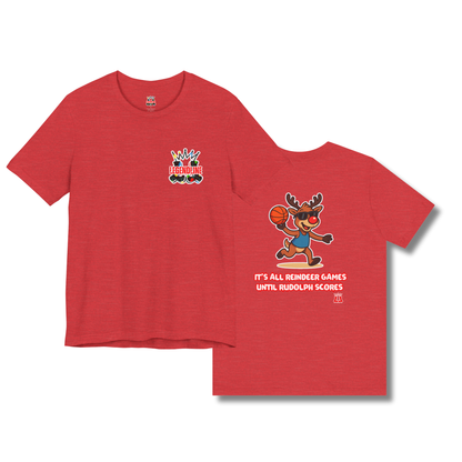 Adult Christmas Theme T-Shirt, Reindeer Games Basketball