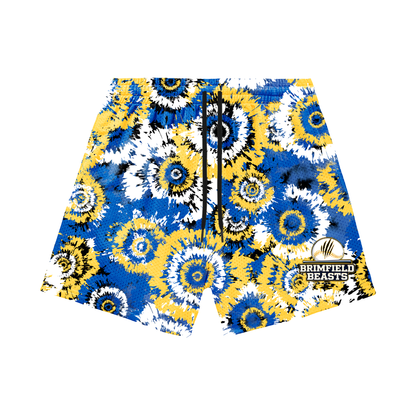 Adult Brimfield Beasts Mesh Shorts - Tie Dye (with inner liner)