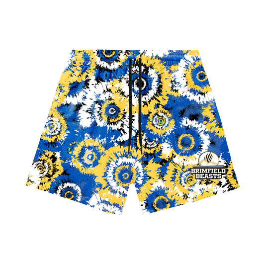 Adult Brimfield Beasts Mesh Shorts - Tie Dye (with inner liner)
