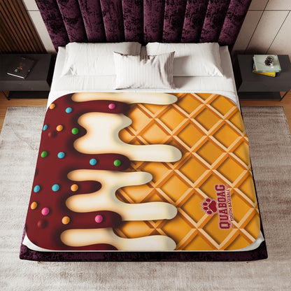 Quaboag Baseball Sherpa Ice Cream Drip Blanket