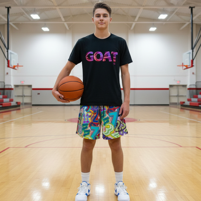 All-Over Print Adult Mesh Shorts with Pockets, NBA Legends Numbers