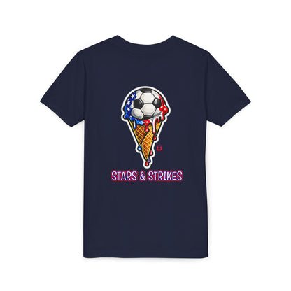 Kids Summer Patriotic Soccer T-Shirt Stars & Strikes