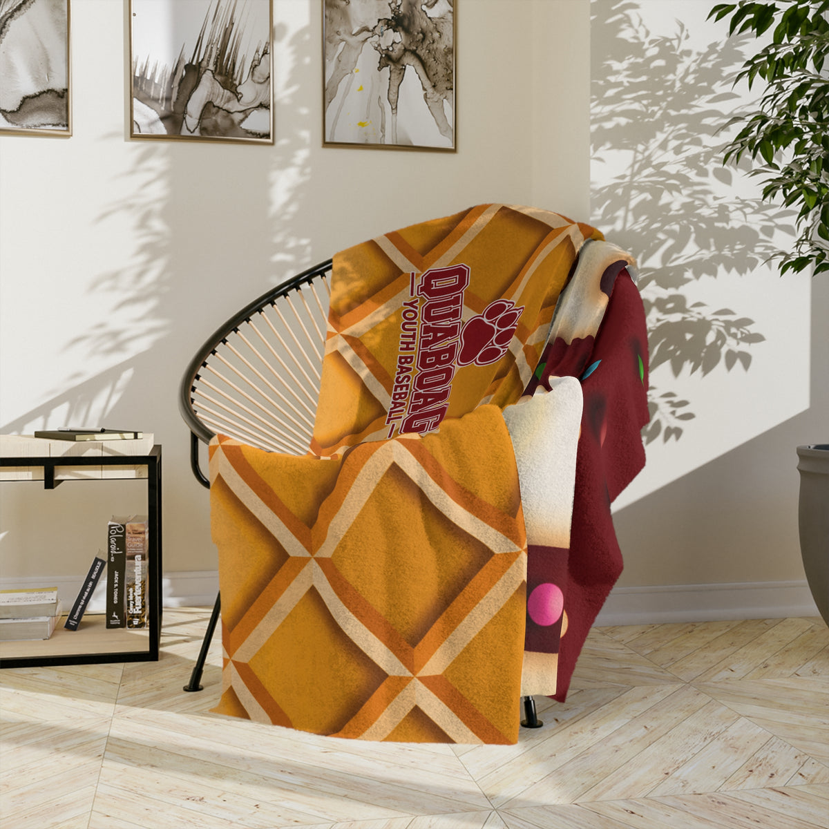 Quaboag Baseball Minky Ice Cream Drip Blanket