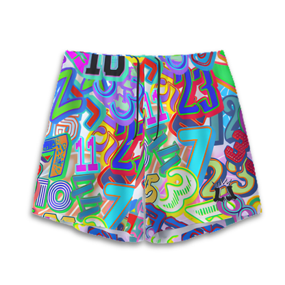 All-Over Print Adult Mesh Shorts with Pockets, NBA Legends Numbers