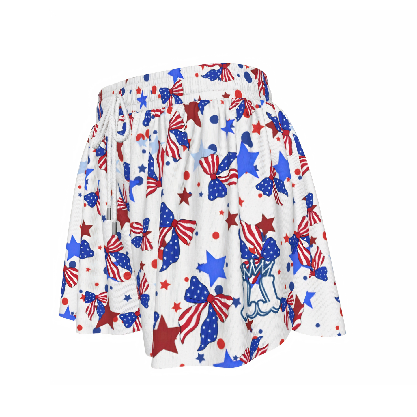 Girls Patriotic Coquette Design Butterfly Shorts, Youth Patriotic Apparel