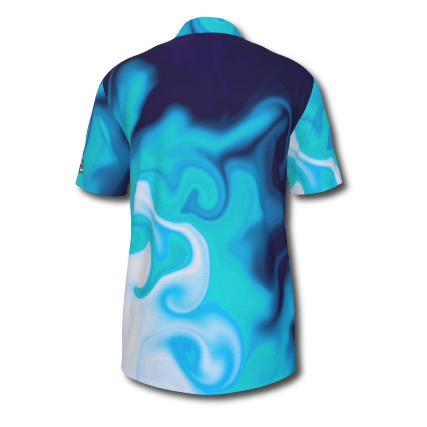 Men's UV Protection Blue Swirl Polo Shirt