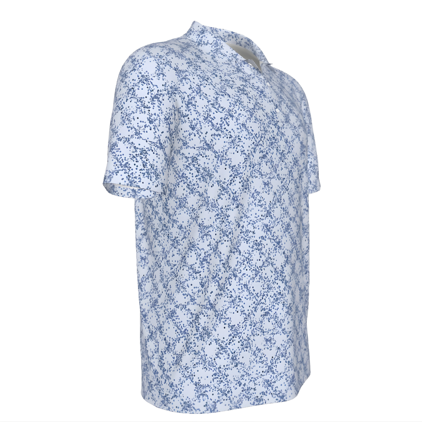 Men's Blue Speckled UV Protection Casual Golf Shirt