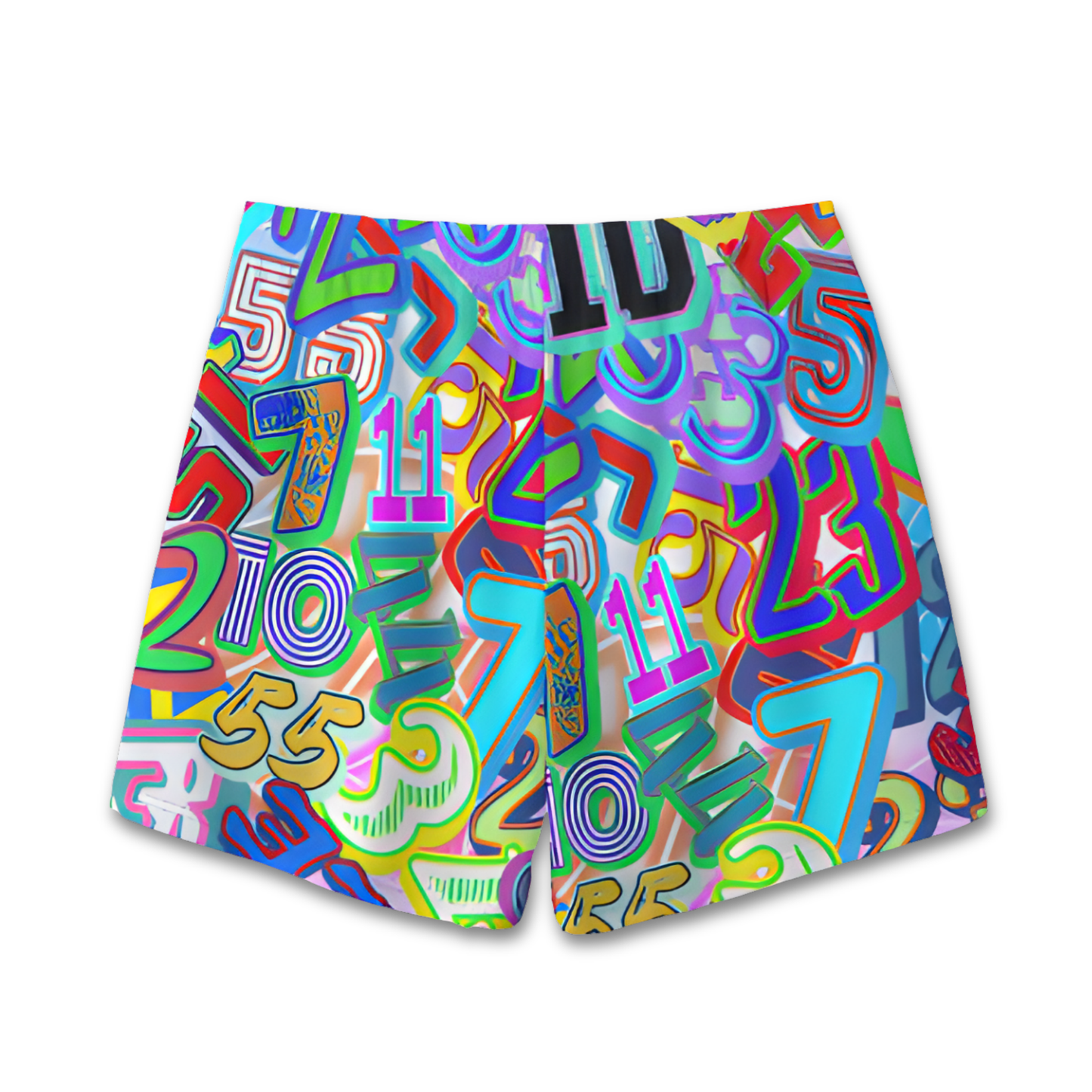 All-Over Print Adult Mesh Shorts with Pockets, NBA Legends Numbers
