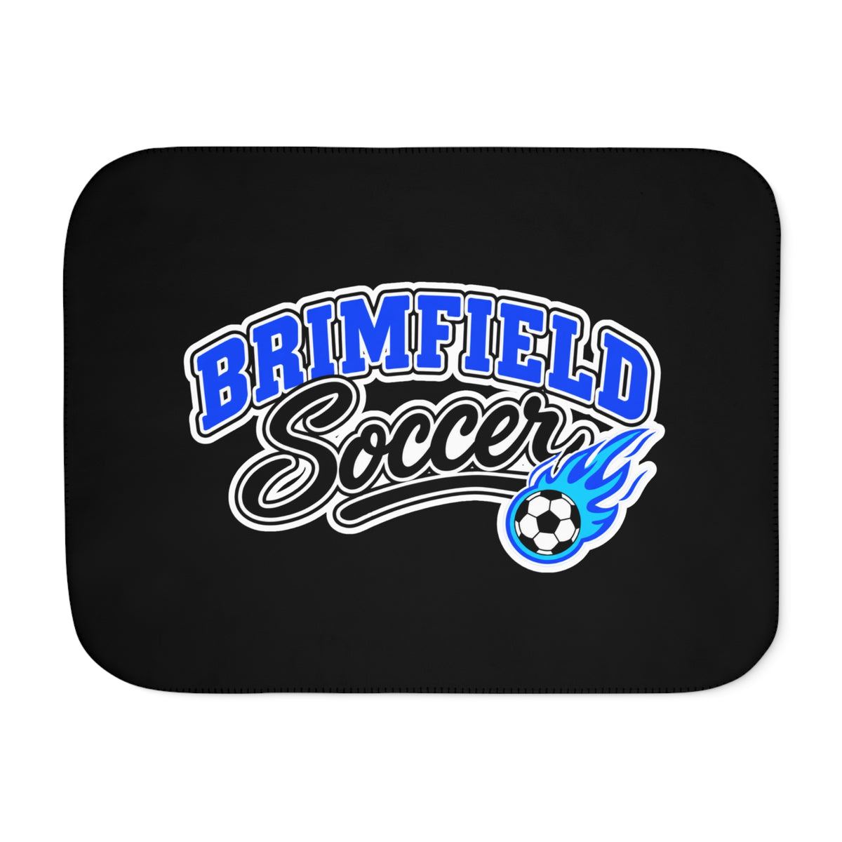 Brimfield Soccer Sherpa Fleece Blanket - Black