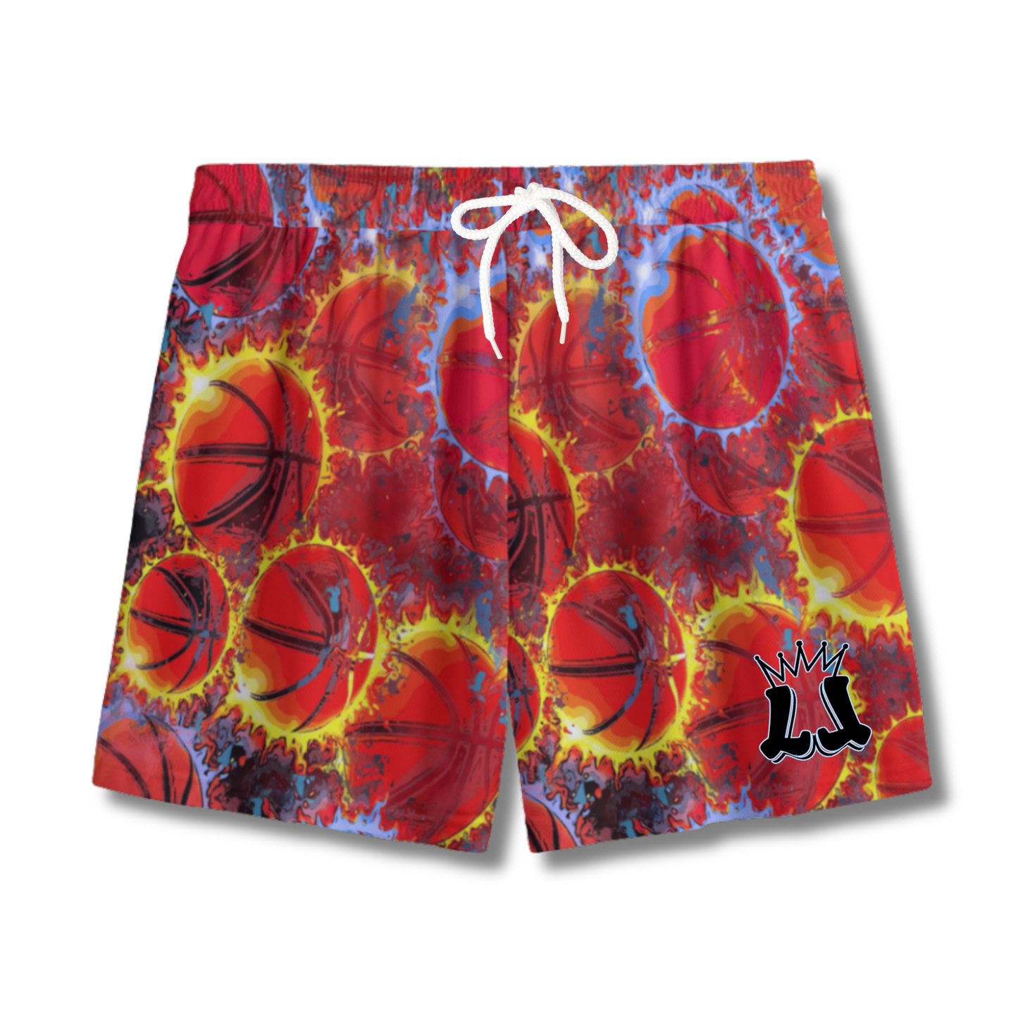 Youth Basketball 'On Fire' Mesh Athletic Shorts - Unleash Performance