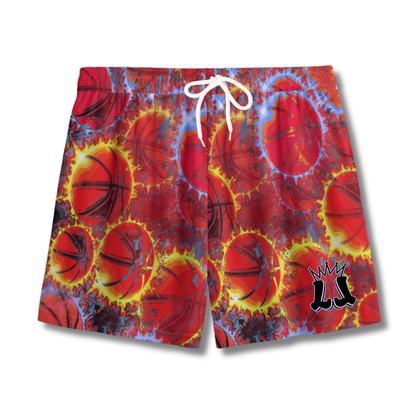 Youth Basketball 'On Fire' Mesh Athletic Shorts - Unleash Performance