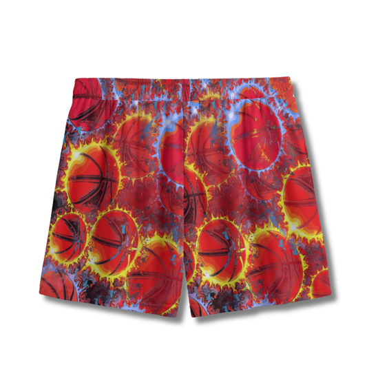 Youth Basketball 'On Fire' Mesh Athletic Shorts - Unleash Performance