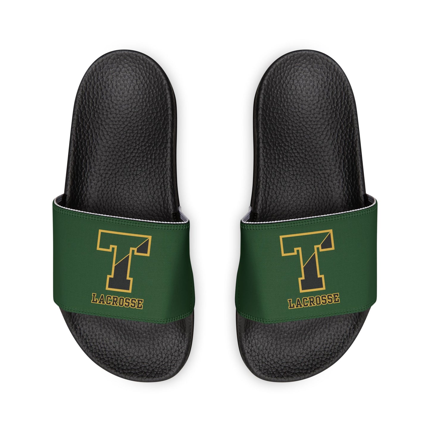 Men's TRYLAX Deco Brand Removable Strap Slides (Green, Personalized)