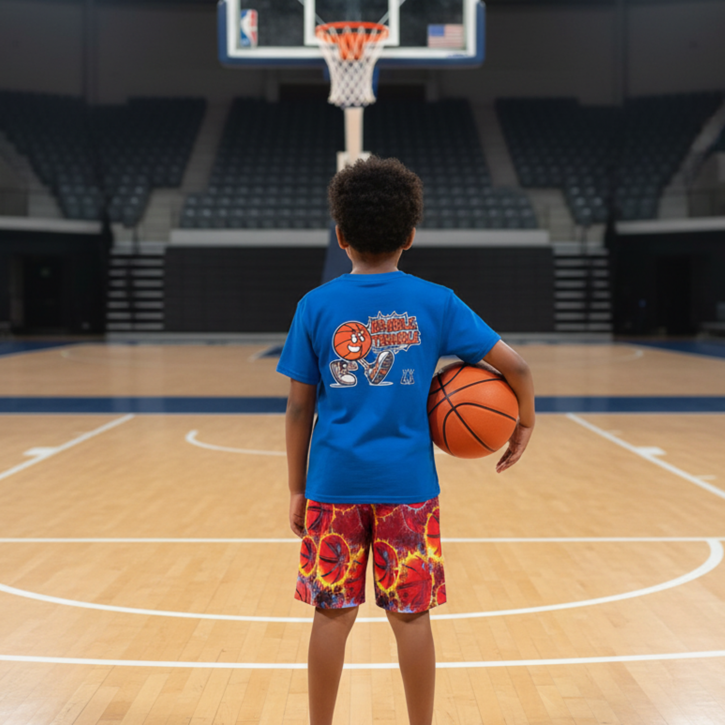 Youth Basketball 'On Fire' Mesh Athletic Shorts - Unleash Performance