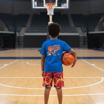 Youth Basketball 'On Fire' Mesh Athletic Shorts - Unleash Performance