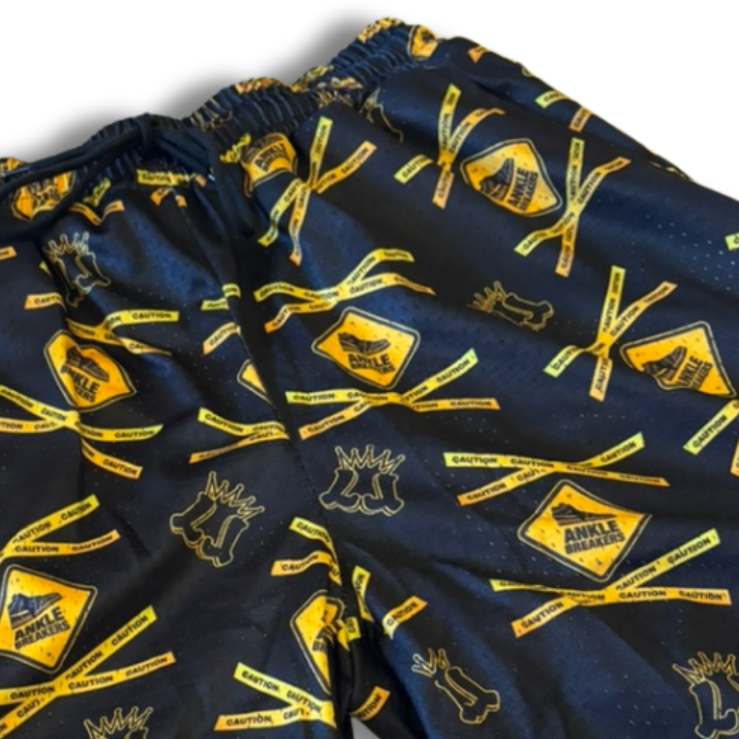 Adult "Caution - Ankle Breakers" Mesh Shorts