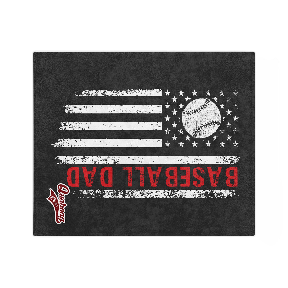 Quaboag Baseball Dad Flag Minky Plush Blanket