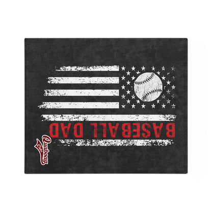 Quaboag Baseball Dad Flag Minky Plush Blanket