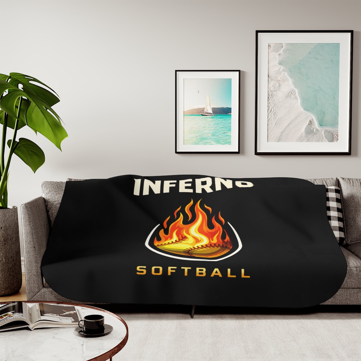 Brimfield Inferno Softball Sherpa Blanket