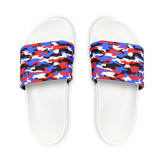 Youth Patriotic Camo Slides, Removable Strap Slides