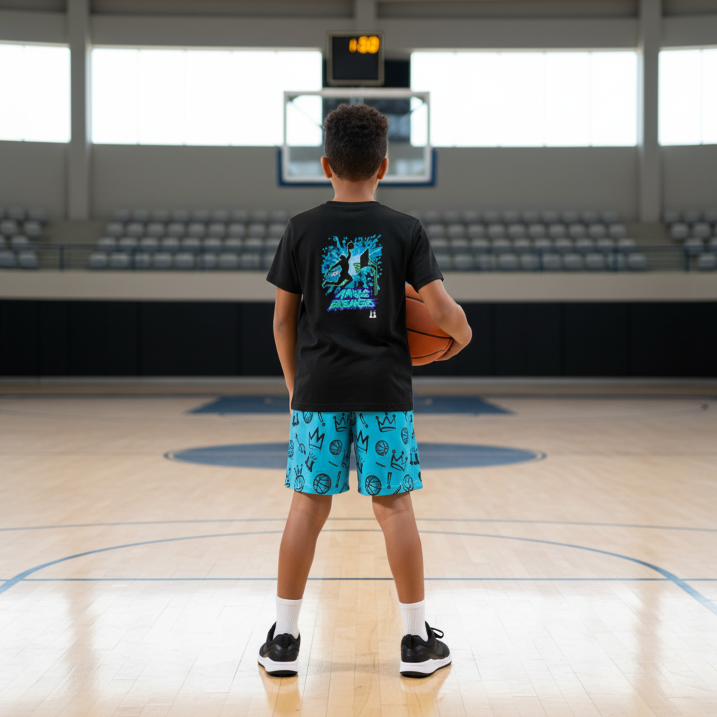 Youth Graffiti Basketball Mesh Shorts