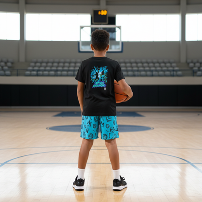 Youth Graffiti Basketball Mesh Shorts