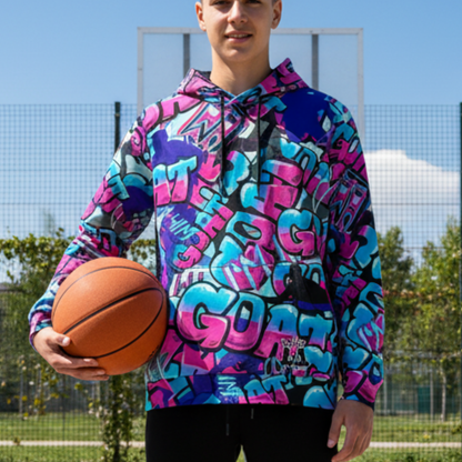 Adult Unisex Fleece Lined Hoodie: GOAT Basketball Design