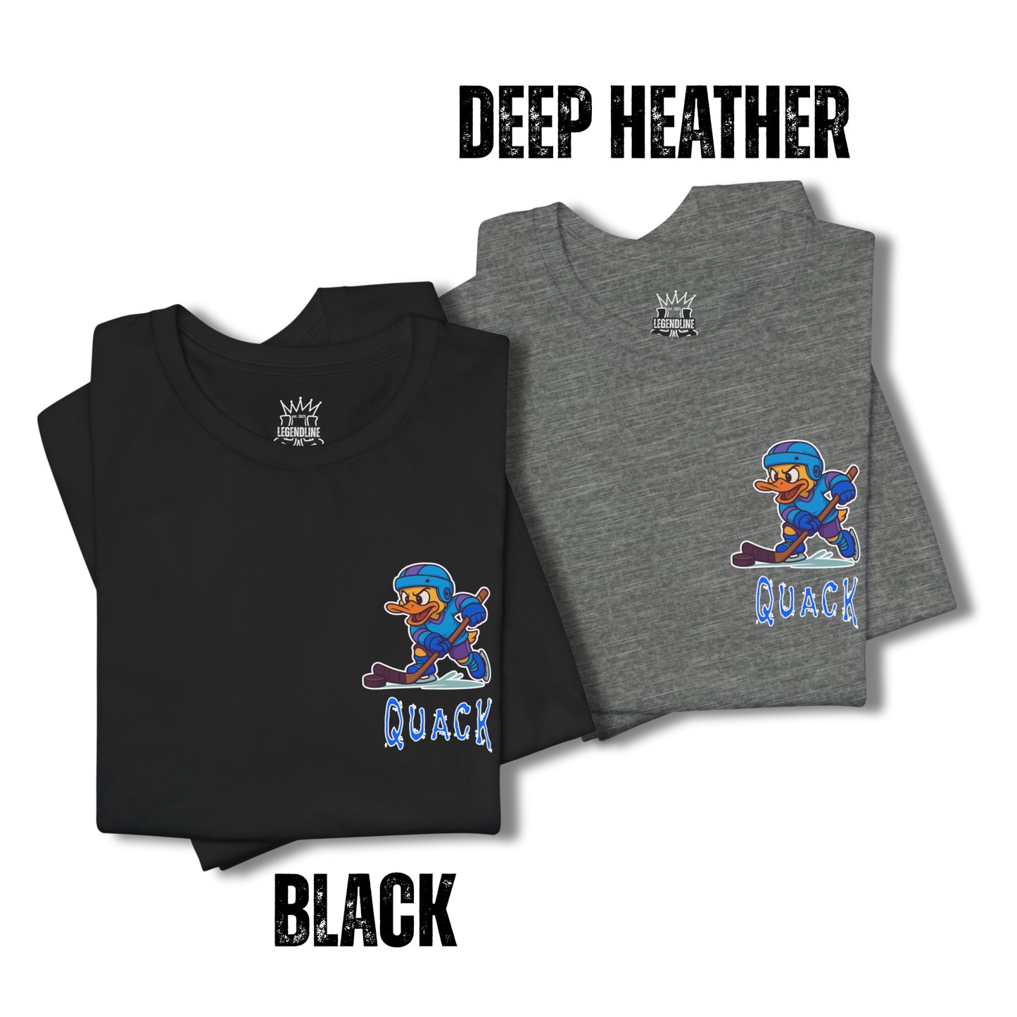 Adult Unisex T-Shirt:Casual Quack Ducks and Pucks Hockey Tee