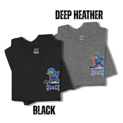 Adult Unisex T-Shirt:Casual Quack Ducks and Pucks Hockey Tee